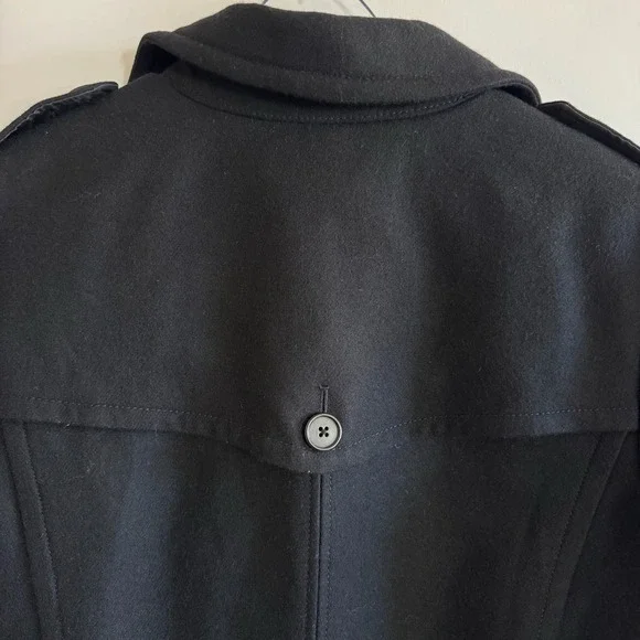 J. Crew Wool Cashmere Nello Gori Black Women 12 Long Belted Coat Double Breasted - Picture 4 of 10